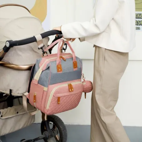 Amazon Hot Sale Multi functional Custom Logo Travel Maternity Bag Baby Waterproof  Diaper Bag Large Capacity Backpack Bags