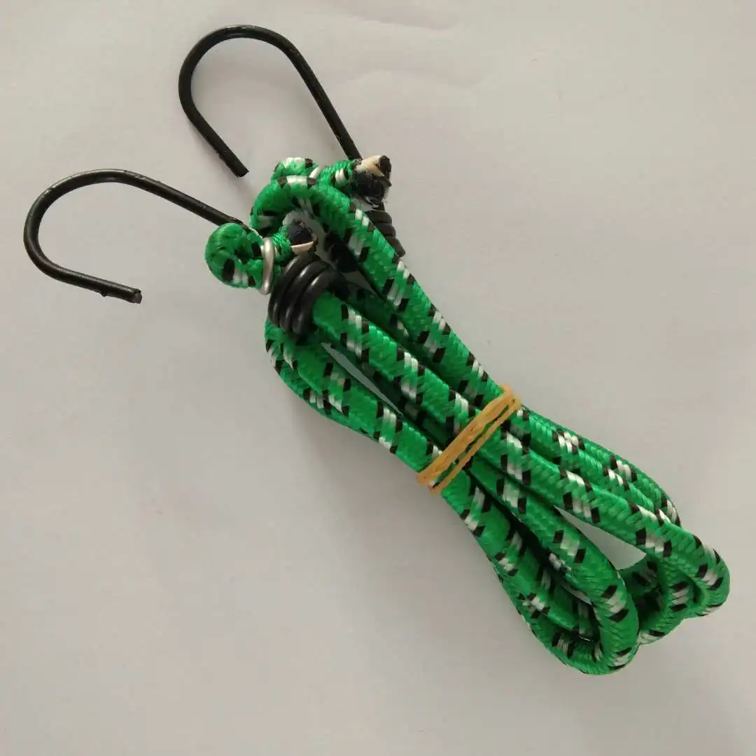 Factory Supply  High quality  Elastic Strap Bungee Cord With Metal Hooks