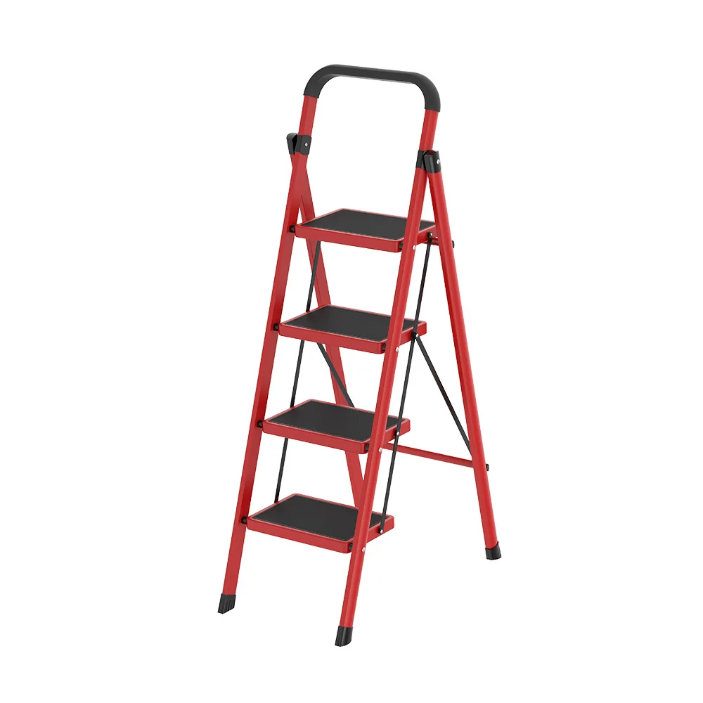 Small storeroom ladder steel foldable step stool 2 step foldable ladders step stool with handrail