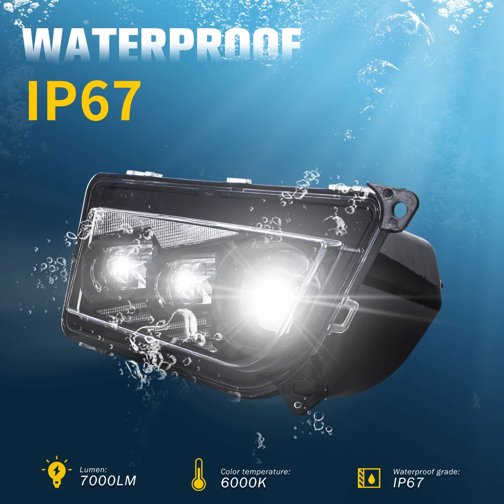 Linhai Atv Led Headlight Rectangle Assembly Head Light Lamp For Honda Mini Atv 450trx Headlight