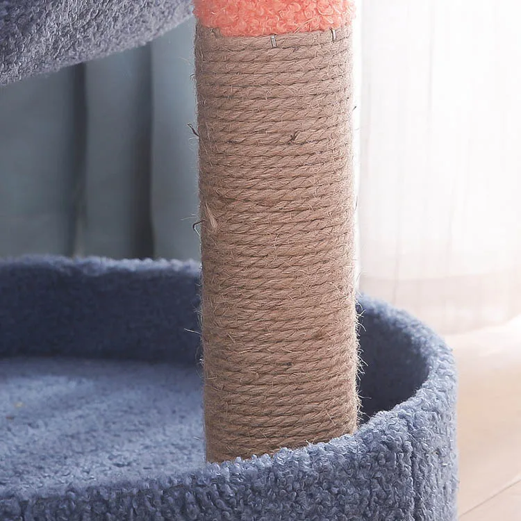 Hot Sale Tough 3 Layer Condo Tower House Sisal Scratcher Teaser Ball Interactive Activity Playground Pet Toy Large Cat Tree