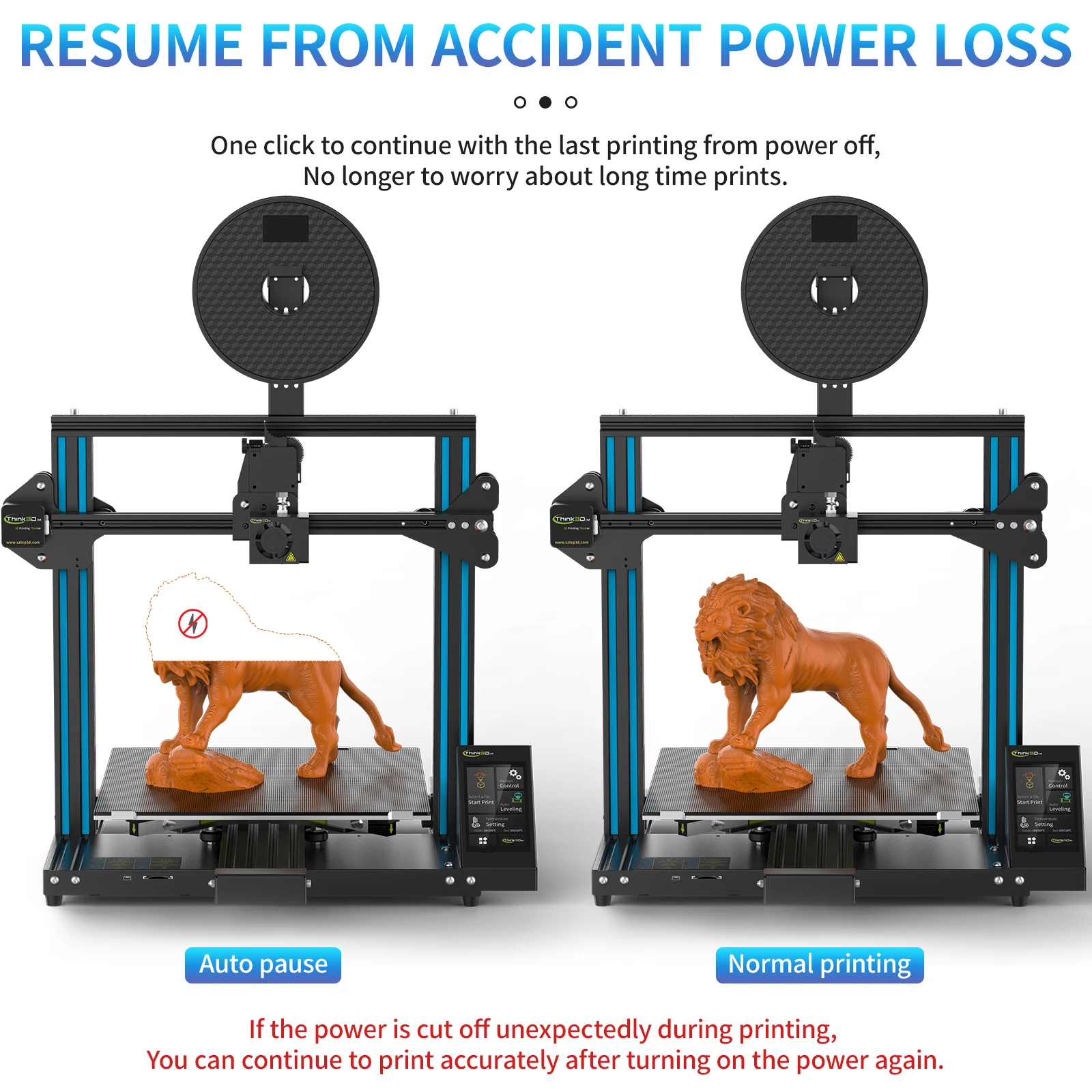 Think3dim T22 Max Pro 3D Printer auto bed leveling, 3d printer calibration best buy supplier