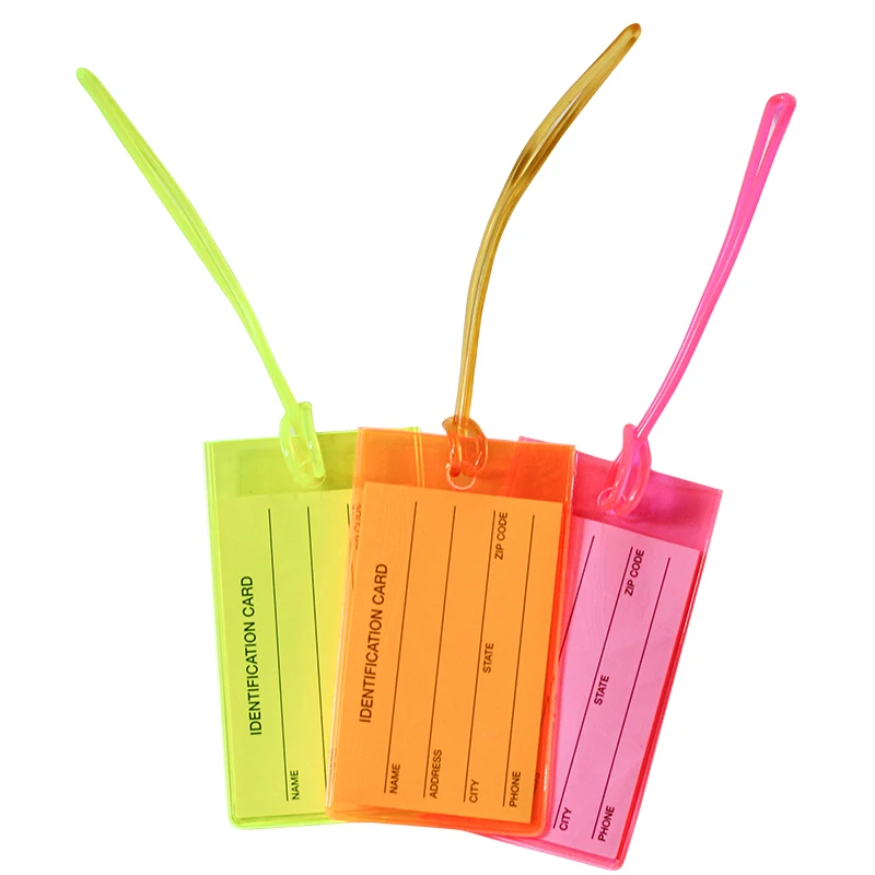 Wholesale Travelsky PVC Luggage Tag for Luggage Loss Prevention Colorful Custom Name Tag with Logo Plastic Baggage Tag