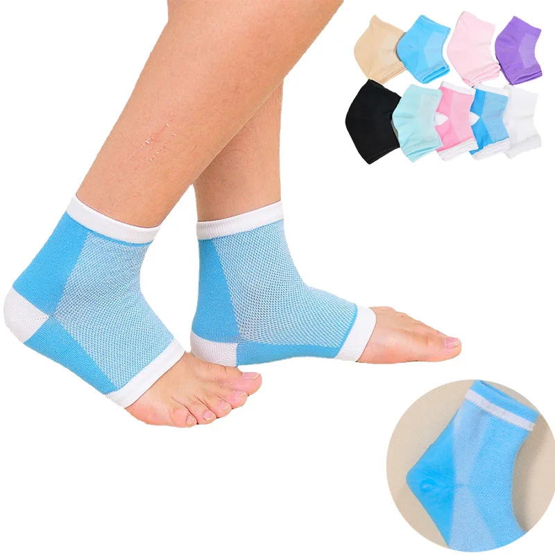 Comed Cotton Toeless Socks Silicon Gel Socks Moisture Spa Socks For Repairing And Softening Dry Cracked Feet Skins