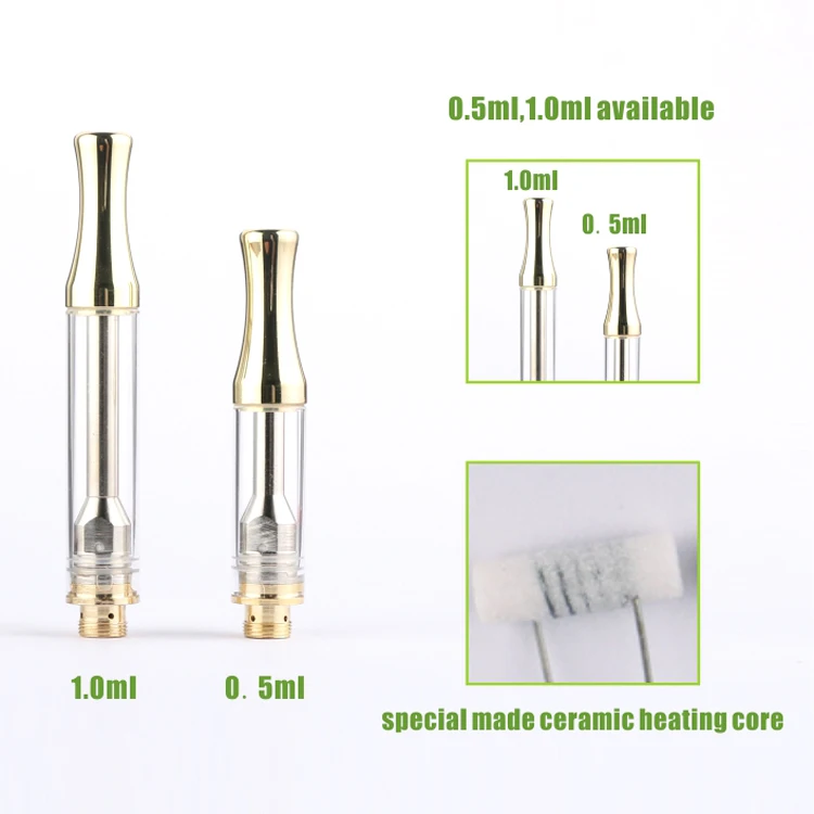 Best quality tank wickless ceramic coil custom vape packaging cbd oil cartridge AC1003 for cbd vape tank