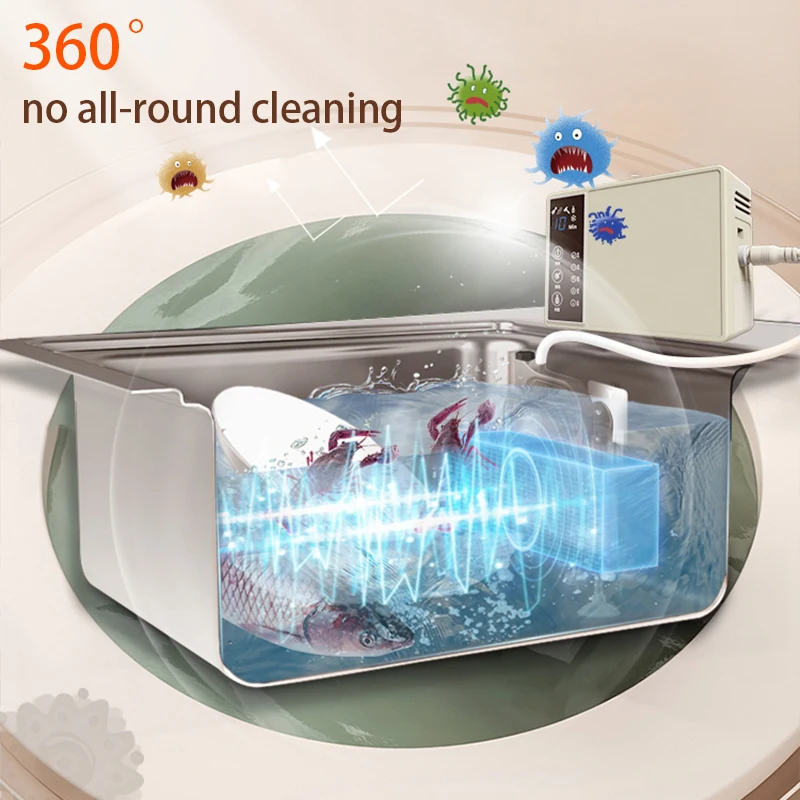 Q7-400W Deep cleaning ultrasonic wave tabletop dishwasher fruit and vegetable purifier cleaner with touch control panel