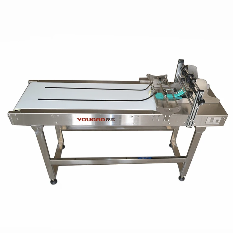Automatic friction paging cheaper date code printer feeder machine with conveyor green belt