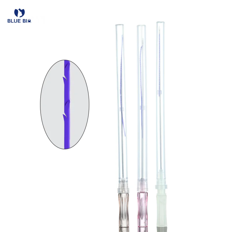 Strong Lifting Skin Tightening Hilos Suture Barbed Cog 3D 4D Pdo Lifting Threads With Blunt Cannula