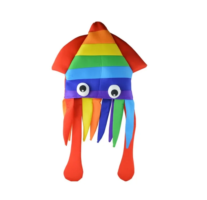 Lovely Rainbow Squid Hat Funny Cap Fancy Dress Party Costume Accessory For Party Carnival Halloween