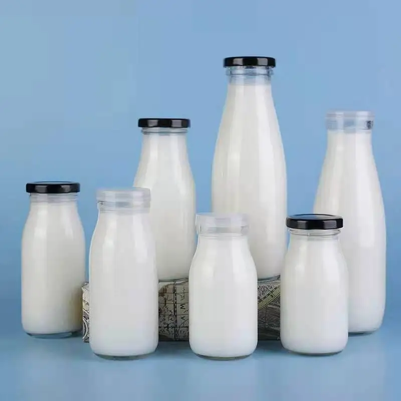 Empty 250ML 300ML 500ML Milk Bottle Glass Drinking Bottle Beverage Glass Bottle
