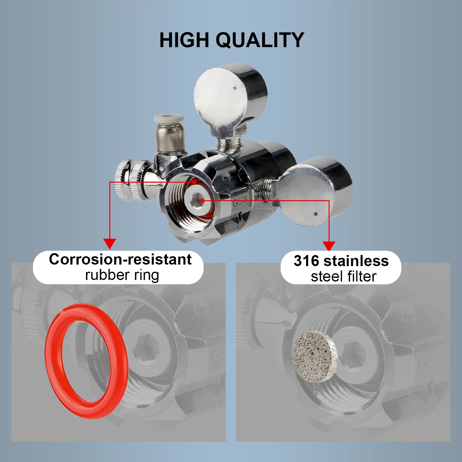 Producer Aquarium Co2 Regulator With Solenoid And Bubble Counter