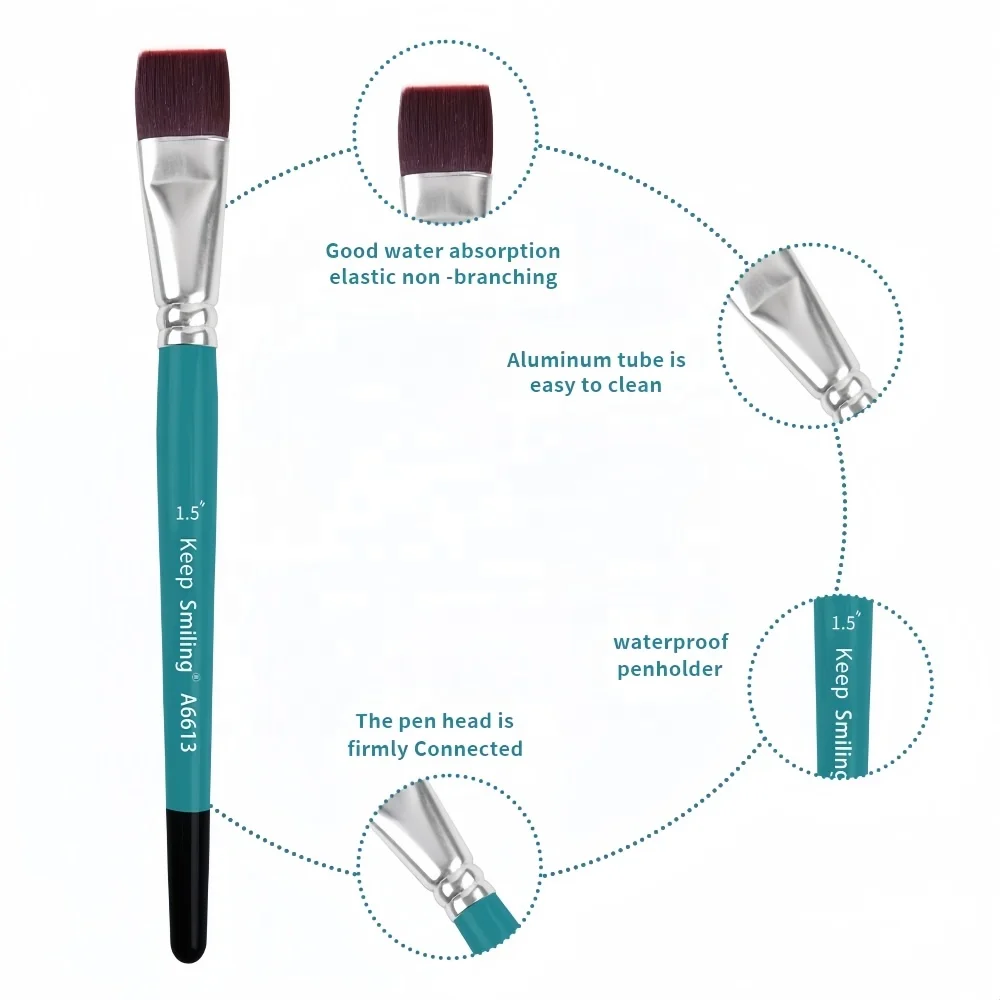 Keep Smiling 12pcs Paint Brush Set Nylon Hair Artist Paint Brushes Wooden Handle Paintbrush Set For Supplier