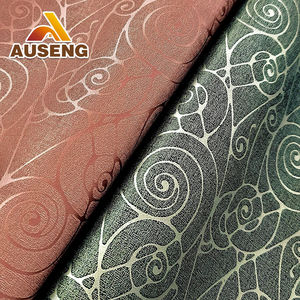 Hot Sale OEM Custom Decoration Hotel Fabric Backed Wall Paper Rolls Vinyl Textured Wallpaper Office Decor PVC Wallcovering