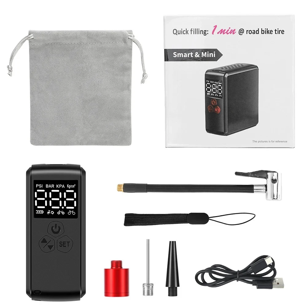 ZTTO Bike Pump Portable Mini Electric Air Pump 150PSI Tire Inflator Car Bike Motorcycle Bicycle Pump With LCD  Type-C Display