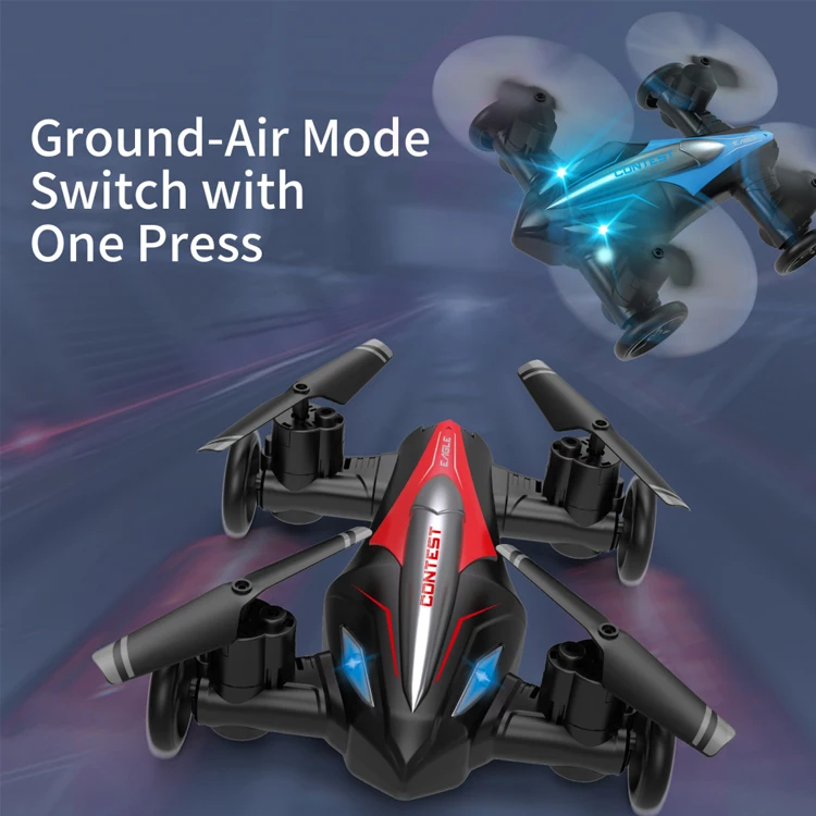 RC Drone 2 in 1 Air-Ground Flying Car RC Quadcopter Drone with Altitude Hold One-key Return For Kids