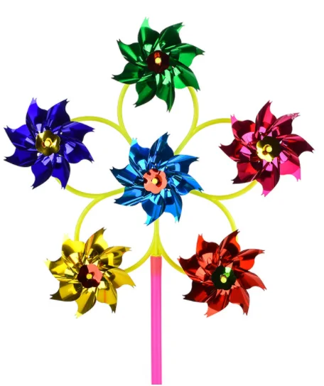 Customized Made Factory Supply 6 leaf Cheap Garden Pinwheel