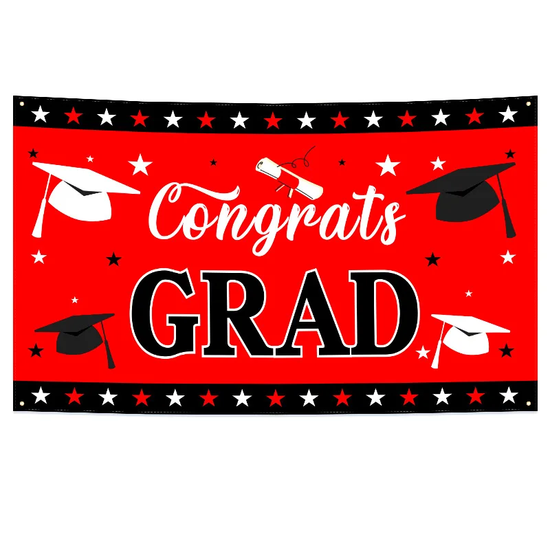 New Arrival Polyester Wall Hanging Grad Banners 2024 For Party Decoration
