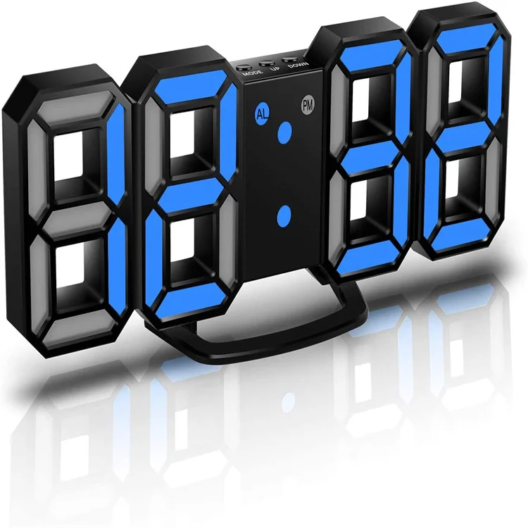 decorative wall clock 3D LED Wall  Digital Alarm USB Powered Time/Temperature/Date Displayfor Warehouse Office Home Living Ro