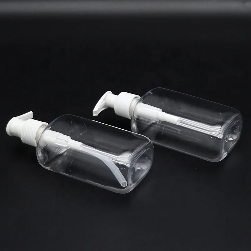 Manufacturer 250ml flat square bottle PET bottle for hand sanitizer shower gel