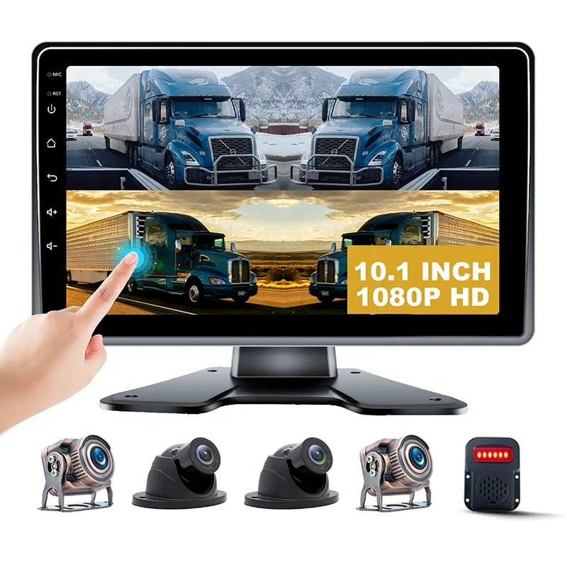 Hot Sale 10.1 Inches 2.5D Touch Screen 1080P Camera System Support BSD Alarm Function Truck Monitoring And Alarm System