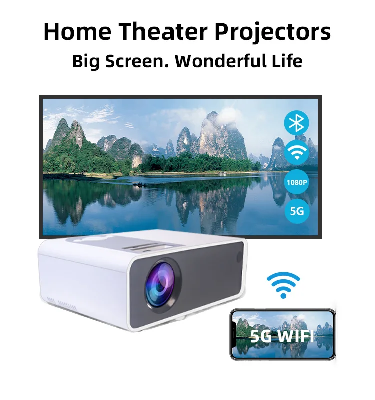 Latest Lcd Android 9 Digital Usb Projector Portable Android Wifi Internal Video Speaker Smart Lcd Projector