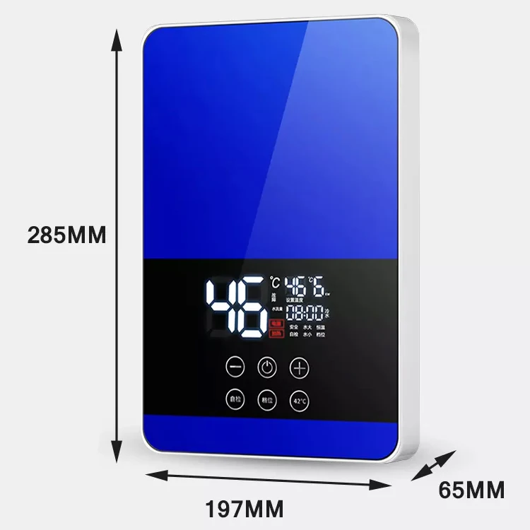 Water Heater Touch Button Custom Ce Stainless Steel for Shower 2024 Low Power Bathroom Instant Electric Green Wall Mounted 6000