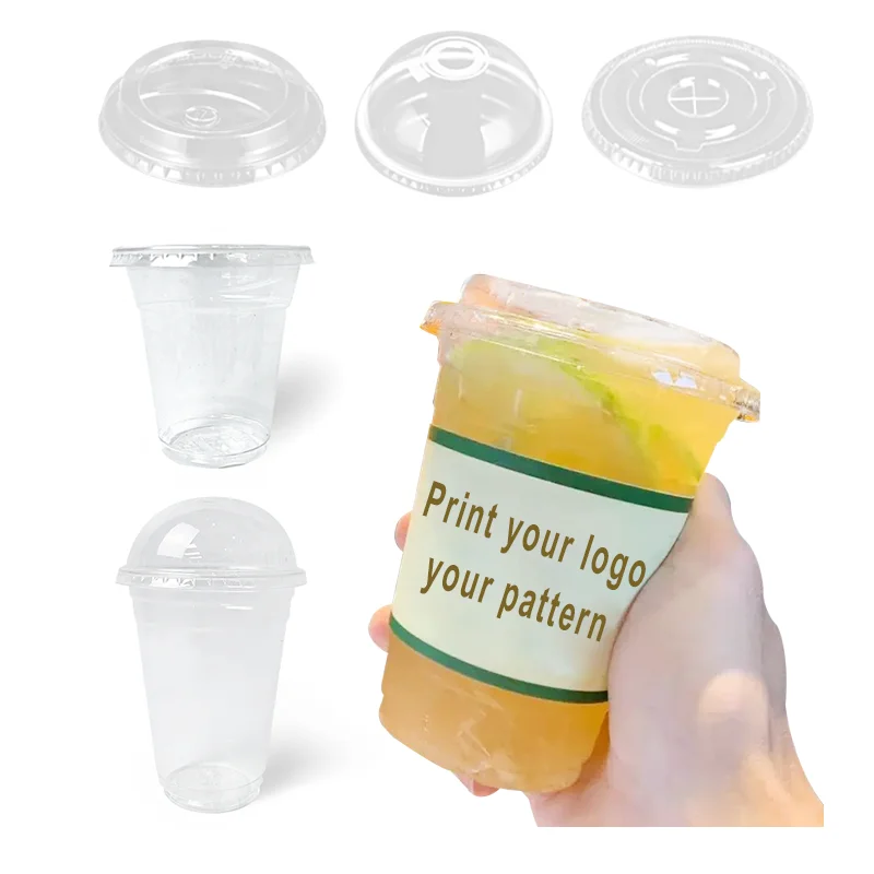10oz 12oz PLA Cup Custom Logo Compostable Biodegradable Cups PLA Cold Drink PLA Cup With Lid
