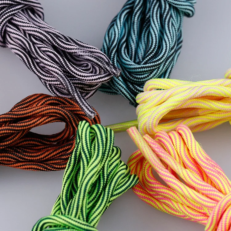 Heavy Duty Hiking Shoe Laces Boot Laces Durable Wavy Line Polyester Thick Round Climbing Shoelaces