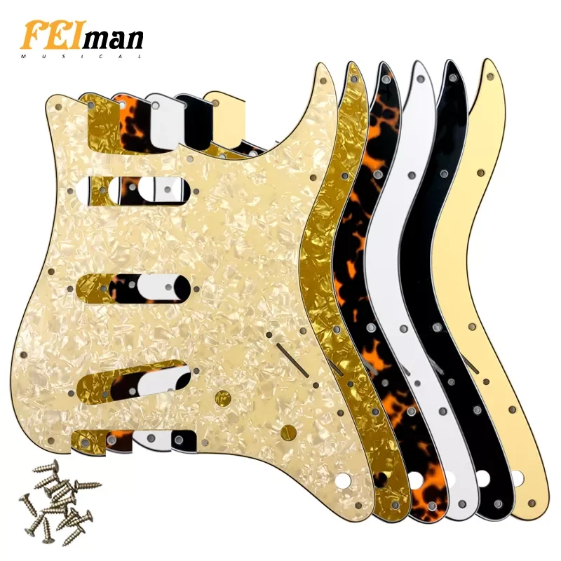 Feiman Guitar Parts Pickguard for ST SSS Guitar With Three Reverse-Mounted American Vintage  65 Single-Coil St Pickups