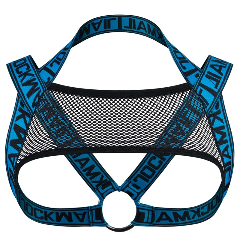 JOCKMAIL Fetish Gay BDSM Leather Chest Harness Men Adjustable Sexual Body Bondage Cage Harness Belts Rave Clothing for Adult Sex