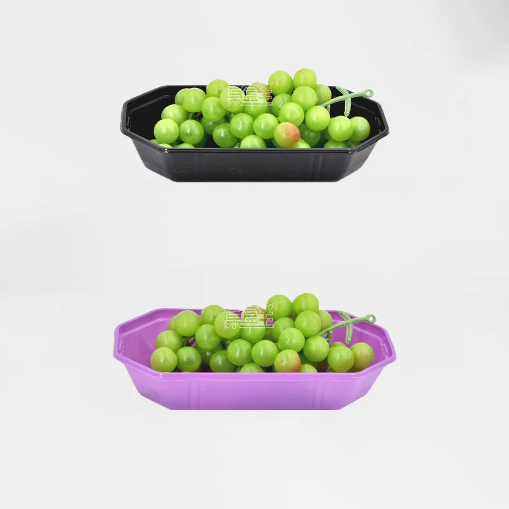 Custom Blister PET Plastic Mushroom Packaging Tray Disposable Food Grade for grape Supermarket Vegetable Mushroom Takeaway