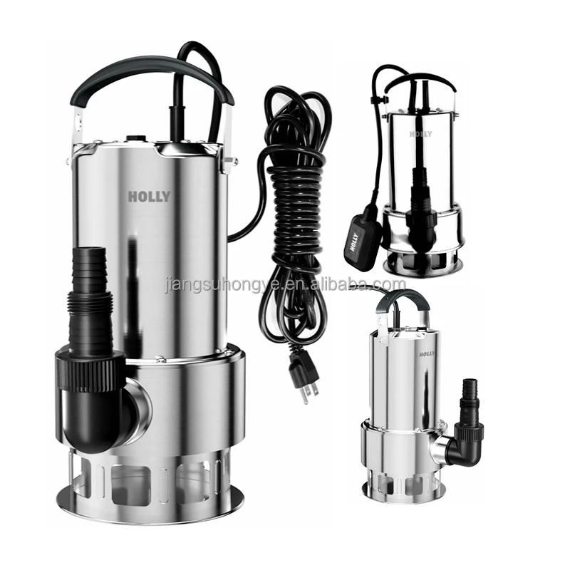 750W 13000L/H Residential Stainless Steel Transfer Submersible Drain Pump 1HP 3450G/H Float Switch Clean Dirty Water Sump Pump