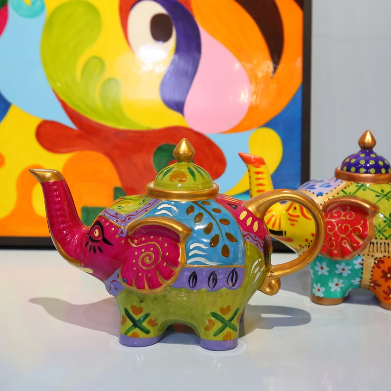 Custom Printing Ceramic Handmade Teapot Hand-painted Coffee Pot Porcelain Tea for One