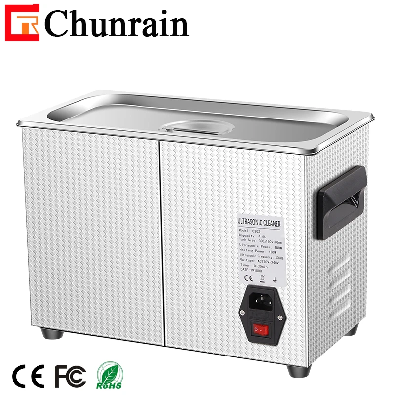 Smart touch control digital Ultrasonic cleaner with degas and semiwave CR-030S 4.5L 180W