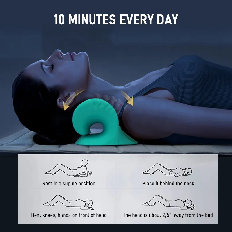 Neck Pain Relief Chiropractic Pillow Ergonomic Traction Neck Support Pillow Relaxer