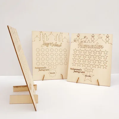 Горячая Распродажа DIY граффити ИД Мубарак украшение с ручками Сделай Сам Рукоделие Спальня Гостиная деревянный календарь Рамадан обратный отсчет