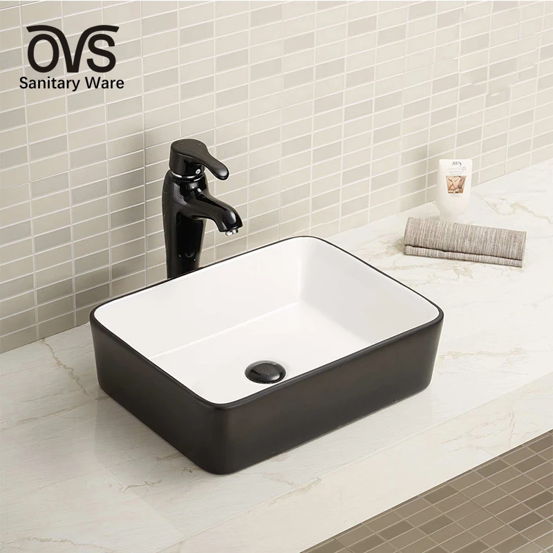 Ovs Vintage Sanitary Wares Restaurant Single Square Wash Basin Vessel Bathroom Yingjie Ceramic Sink