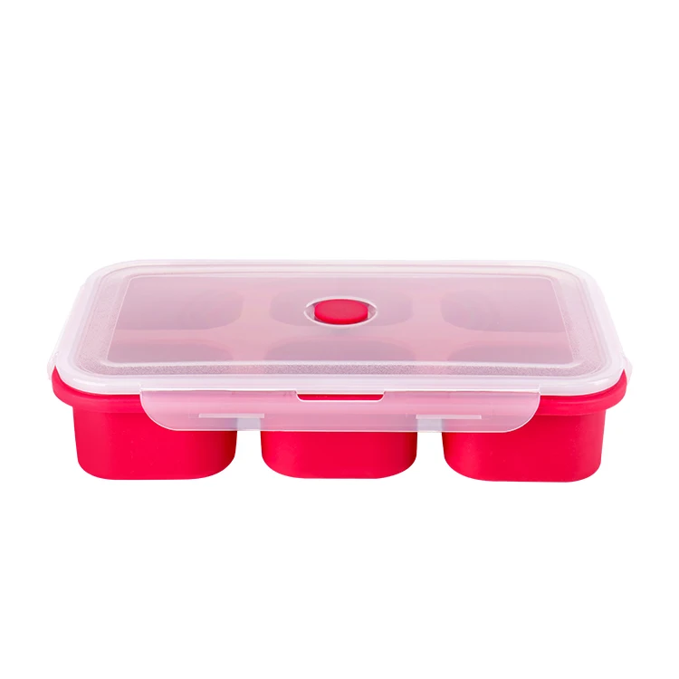 
Multifunctional 750ml Soup Box 6 Cavities Freeze Broth Sauce Container Silicone Freezing Baby Food Storage Box Soup Tray 