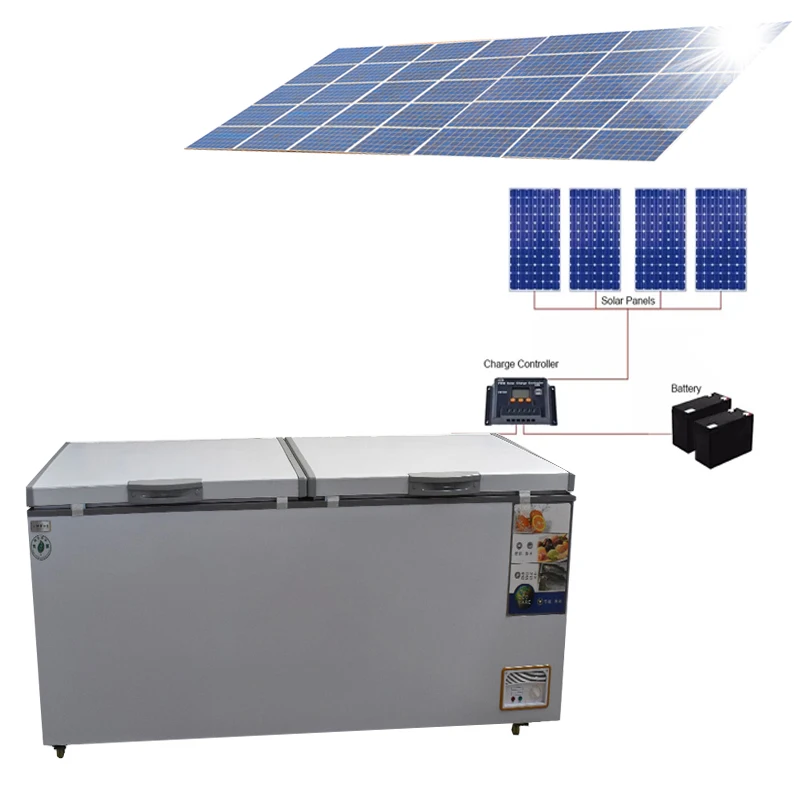 Hot Selling DC 12V Solar Energy-Saving Commercial Use Large Chest Solar Freezer