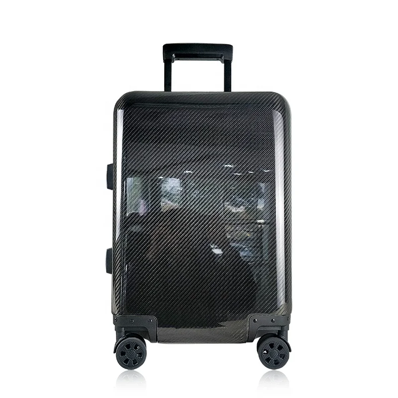 military level hard case carbon fiber suitcase carry on luggage bag for travel