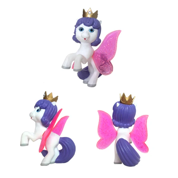 OEM Anime Pony Butterfly Flying Horse with Wings Safe PVC Doll Toy for Baby Kids
