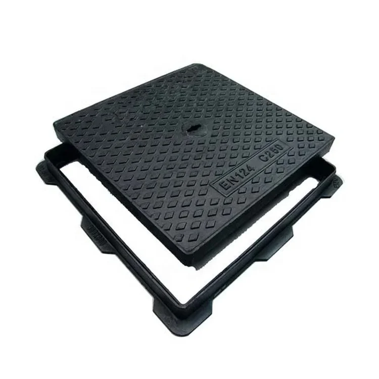 60*60 square sewage   Wholesale Price Heavy Duty EN124 Ductile Cast Iron Drain Gutter Cover Cast Water Well Manhole Covers