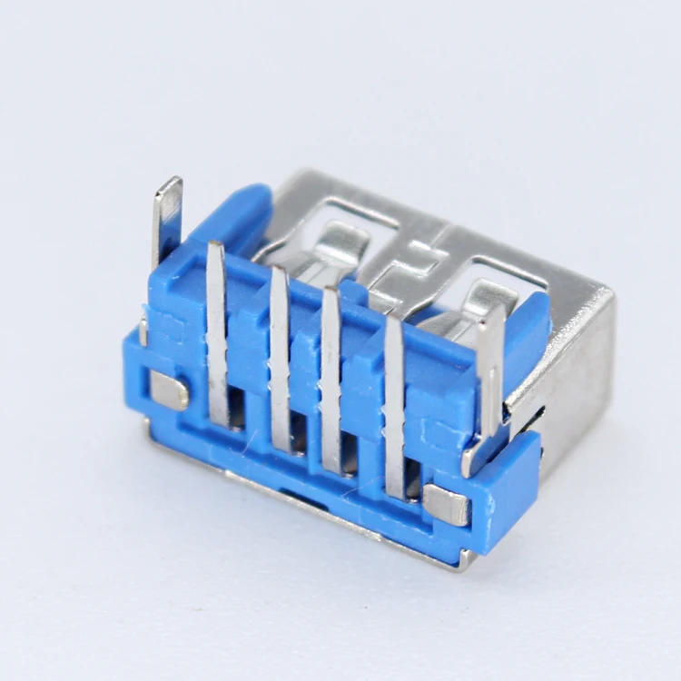 Xyfw Vertical Usb-2.0 Port Jack 4 Pin 90 Degree Af af2.0 Socket A-Type 4-Pin Flat Dip Female Usb 2.0 Type A Connector