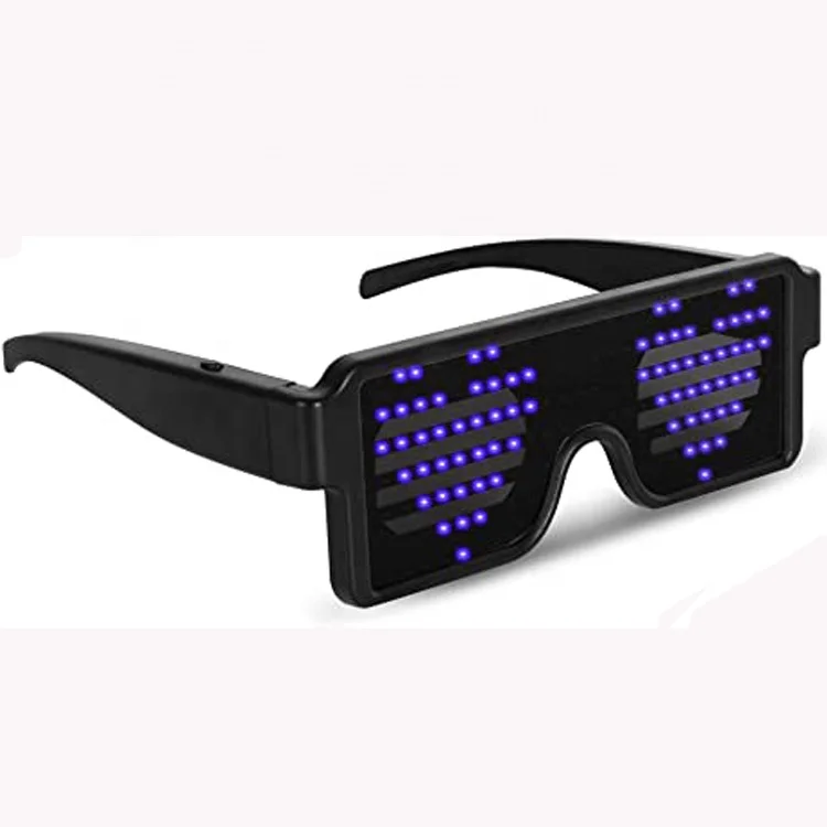 LED Glasses Light Up Dynamic Party Favor Glasses Festival Christmas USB Rechargeable LED Rave Glowing Flashing Glasses