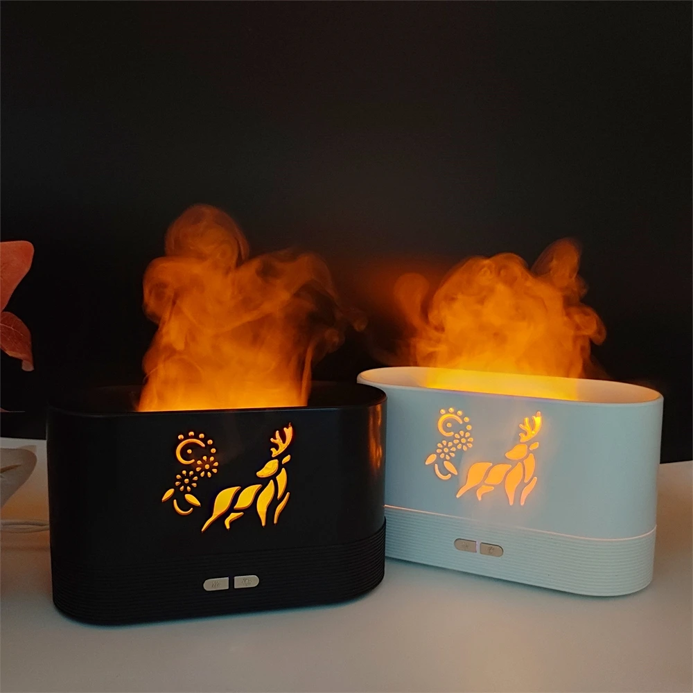 Custom Logo 200Ml Fire Flame Humidifiers Room Home Colorful Led Lamp Mini Usb Flame Aroma Diffuser With Ce Rohs