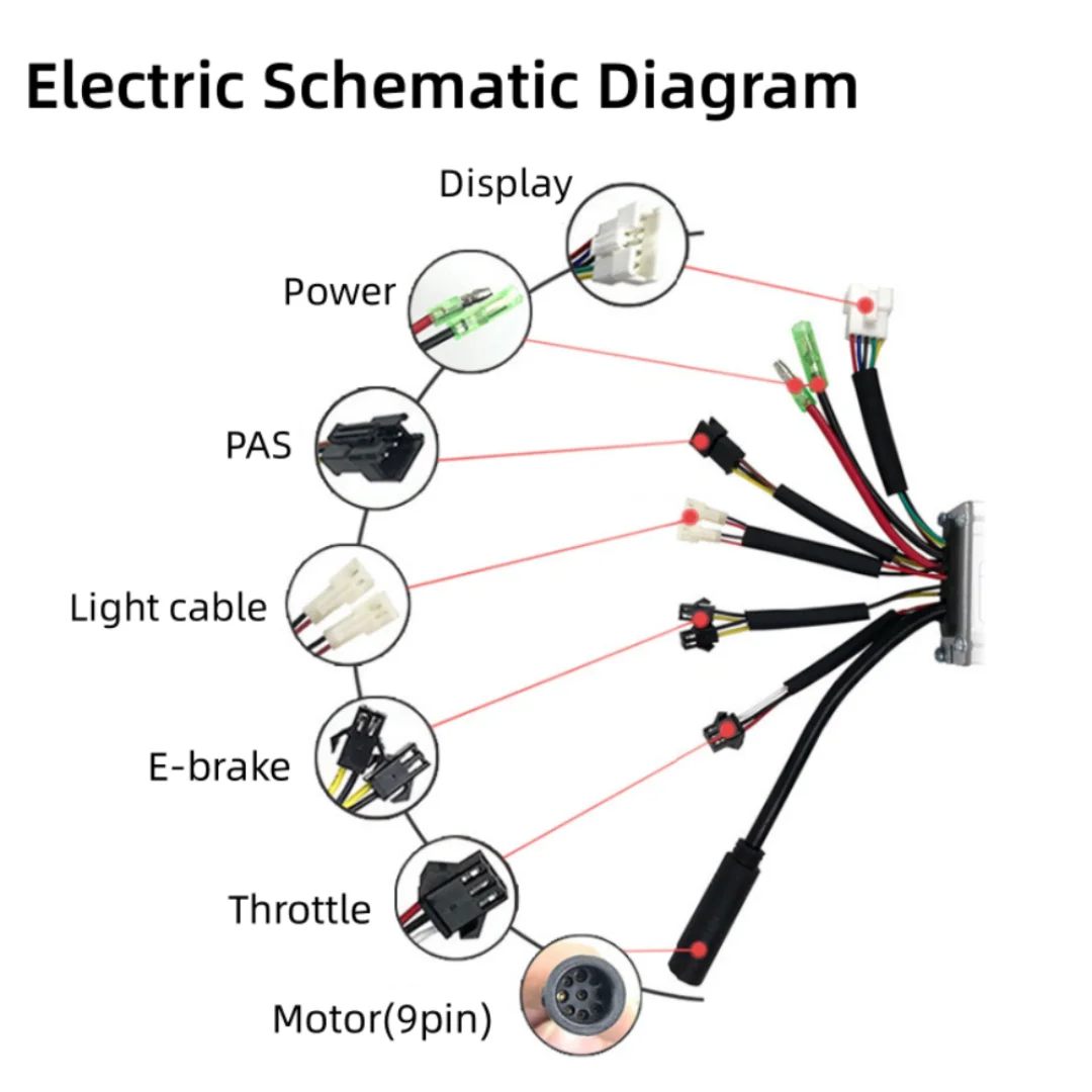 36V 48V Mountain Ebike e-Scooter Electric Spare Parts Kunteng KT-17A 350W Sine Wave Controller with Waterproof Plug