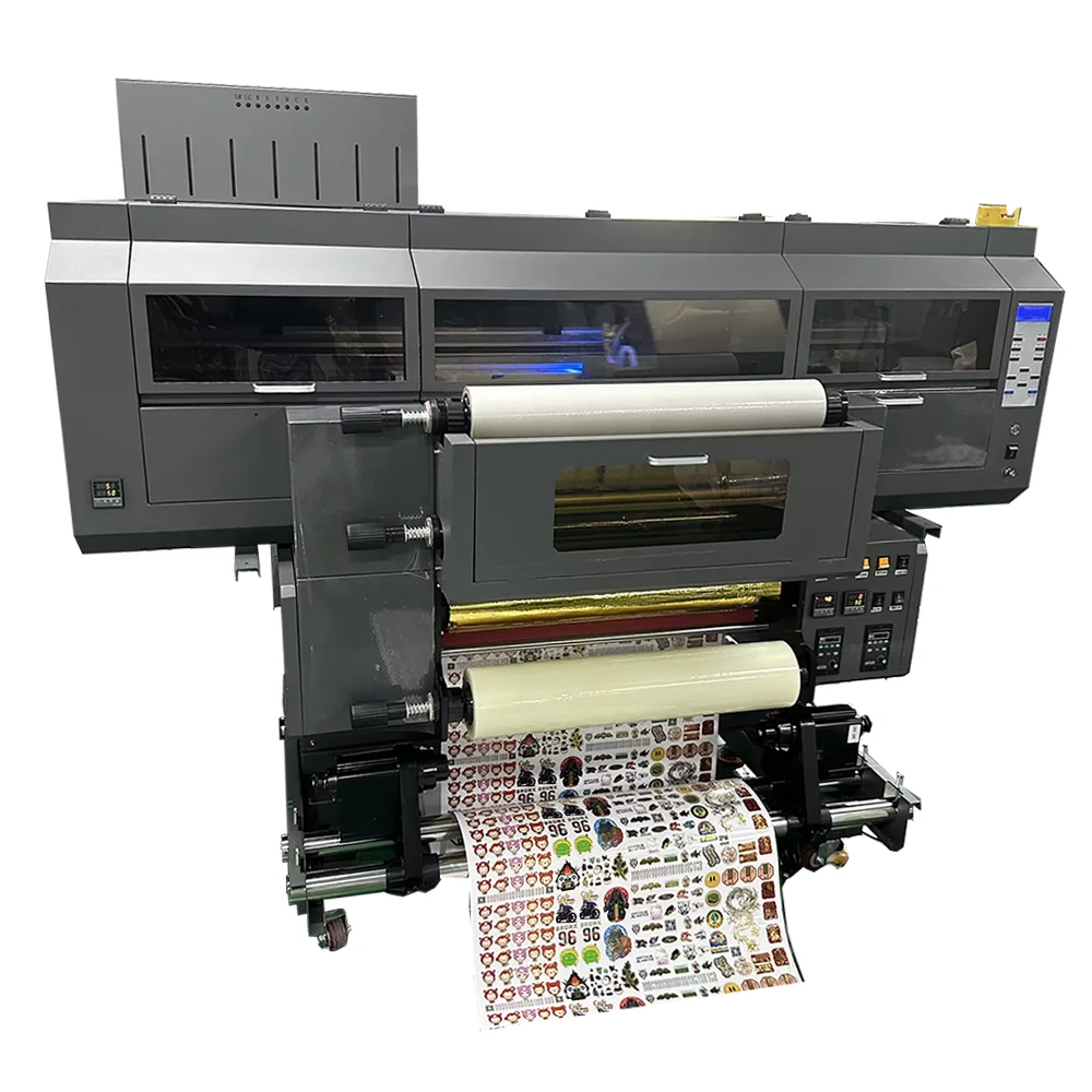 60cm A1 4 Head i3200 Gold Foil UV DTF Printer Fully Automatic Printing Gold Color Gold Silver Foil Stamping Printer