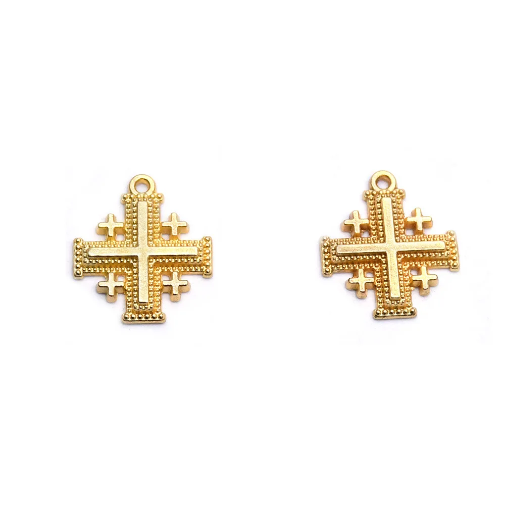 2408 baiyou (10 per pack)Jerusalem Cross Pendant Bracelet DIY accessory accessories