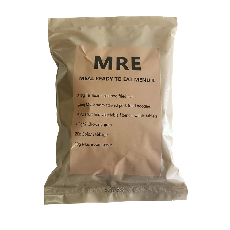 Wholesale Military Quality Outside Hiking Survival Food MRE Meals