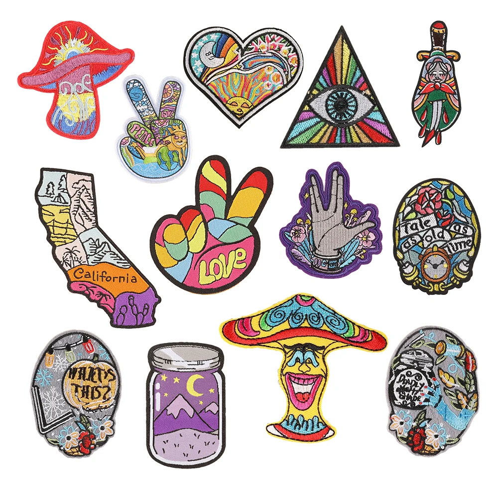 yiwu wintop high quality ethnic style iron on hippie retro embroidery patches for blouses